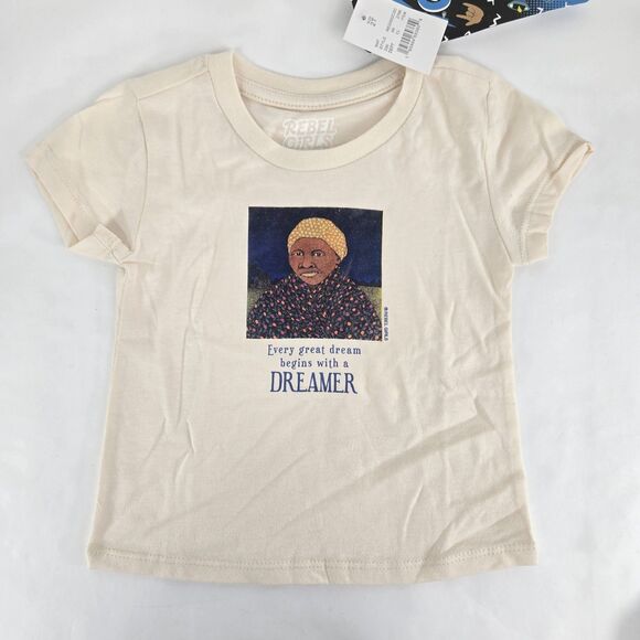Rebel Girls Little Girl's Size 2T Cream Colored Harriet Tubman Dreamer Tee New - Picture 1 of 6